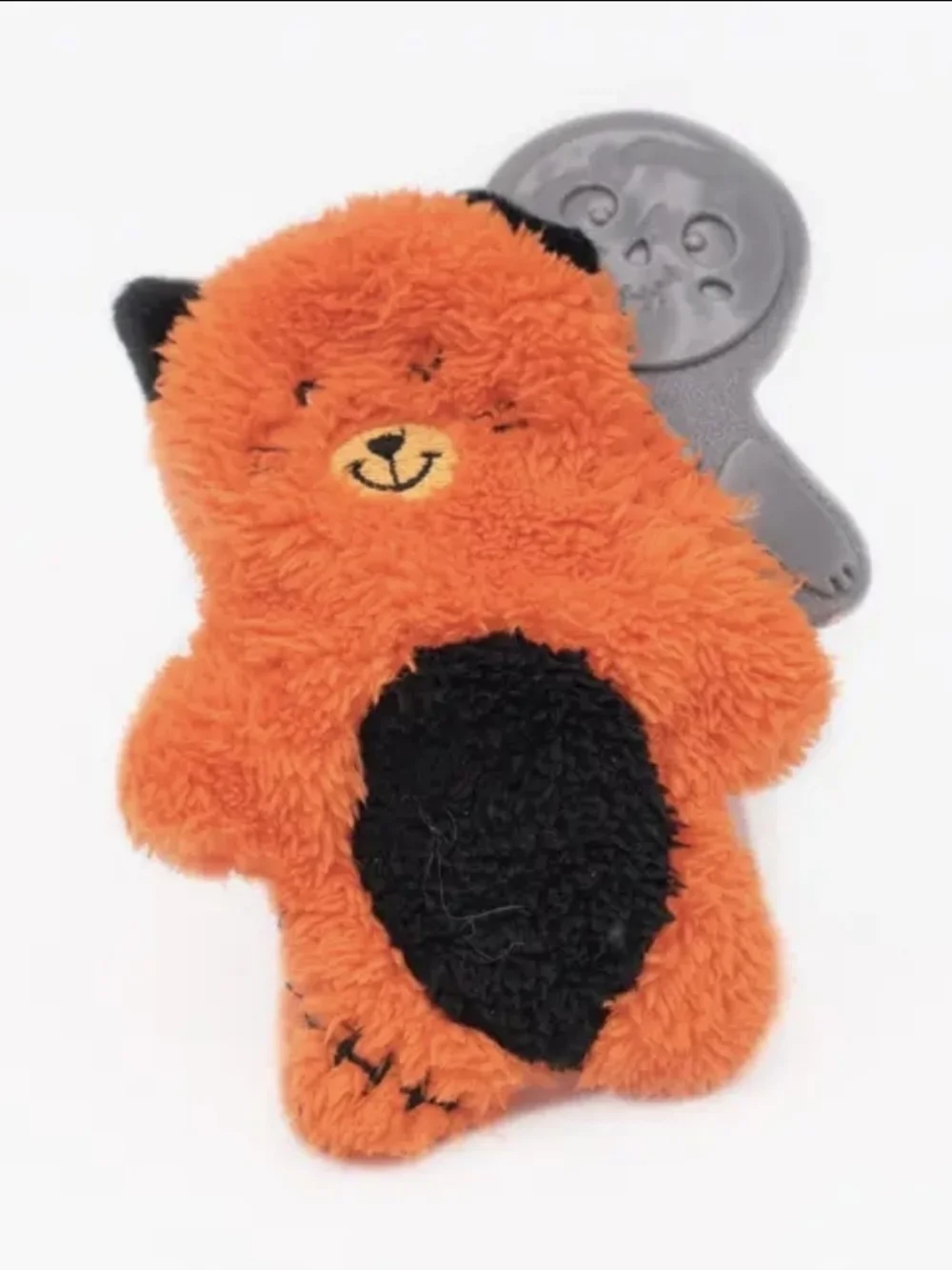 Plush Orange & Black Fox Teether Toy